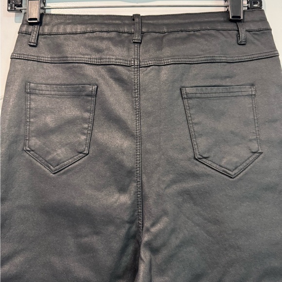 🔵 NWT Apperloth Womens Black Coated High Rise Skinny Ankle Pants Size Medium - Picture 10 of 10